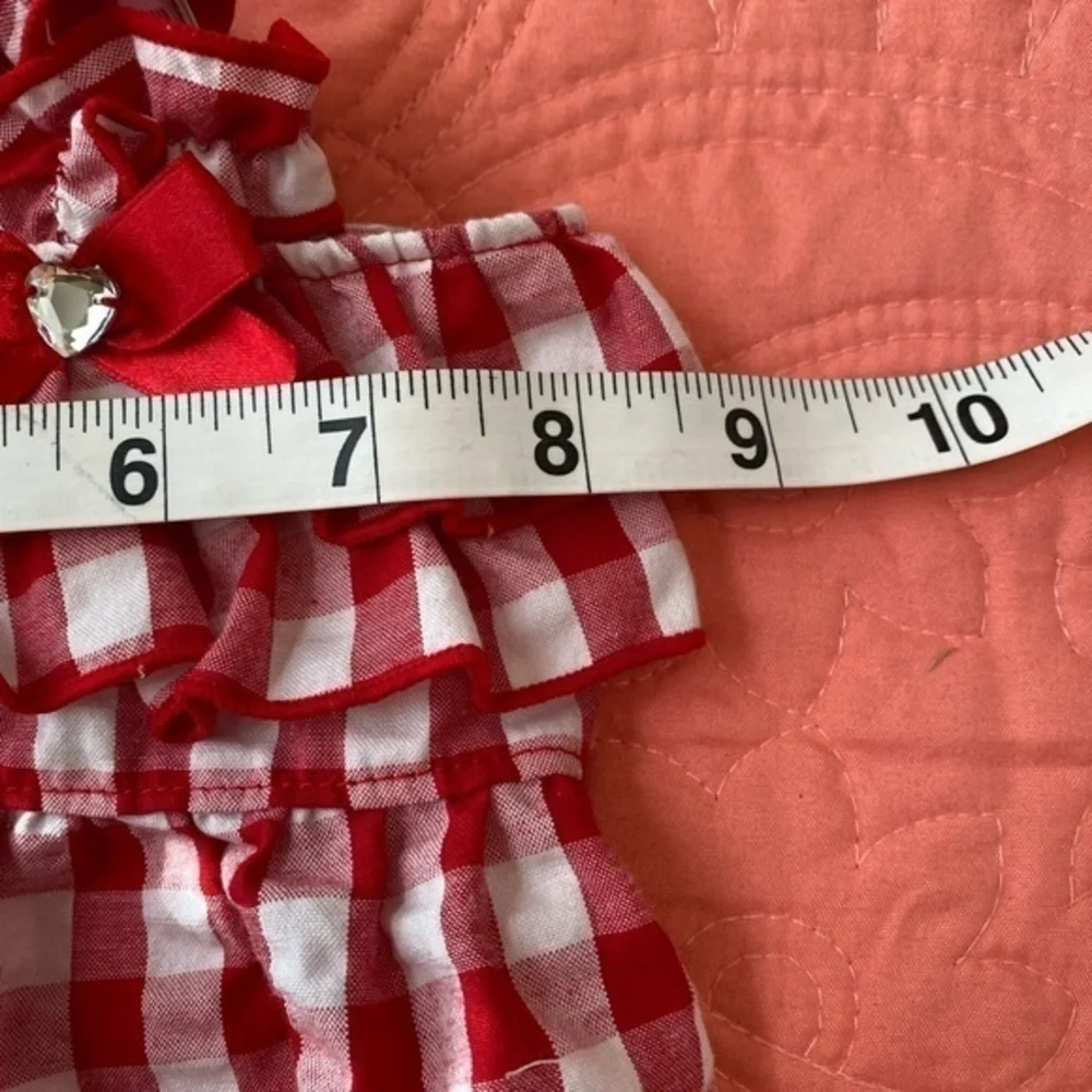 Pets Sun Dress red and checked Size XSMALL